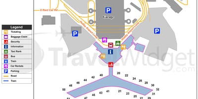 ਹਾਯਾਉਸ੍ਟਨ airport ਟਰਮੀਨਲ ਨੂੰ ਇੱਕ ਦਾ ਨਕਸ਼ਾ